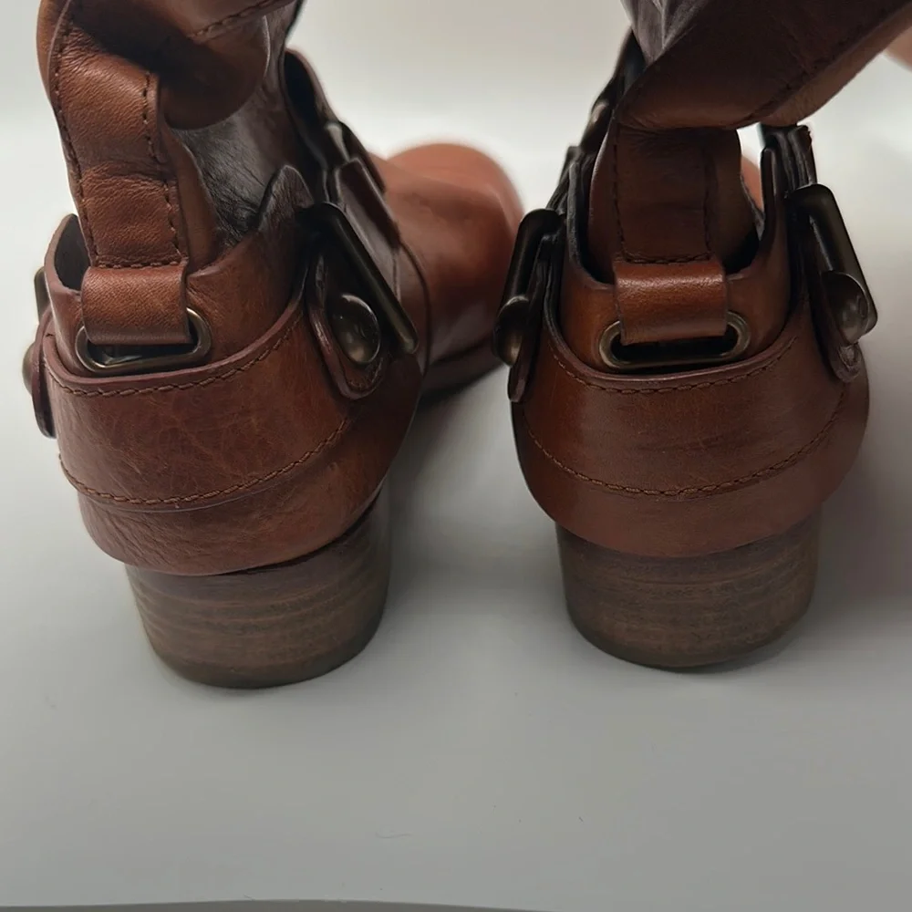 Coach Natalie‎ Sz 6 1/2 Cognac Brown Leather Riding Boots